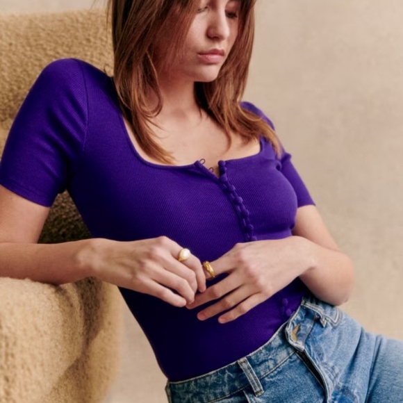 Sezane Tops - Sezane Grant T-Shirt in Ultra Violet - XL